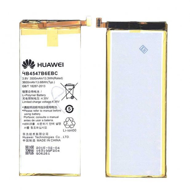 

Оригинальная аккумуляторная батарея для смартфона Huawei HB4547B6EBC Honor 6 Plus 3.8V White 3600mAhr 13.68Wh