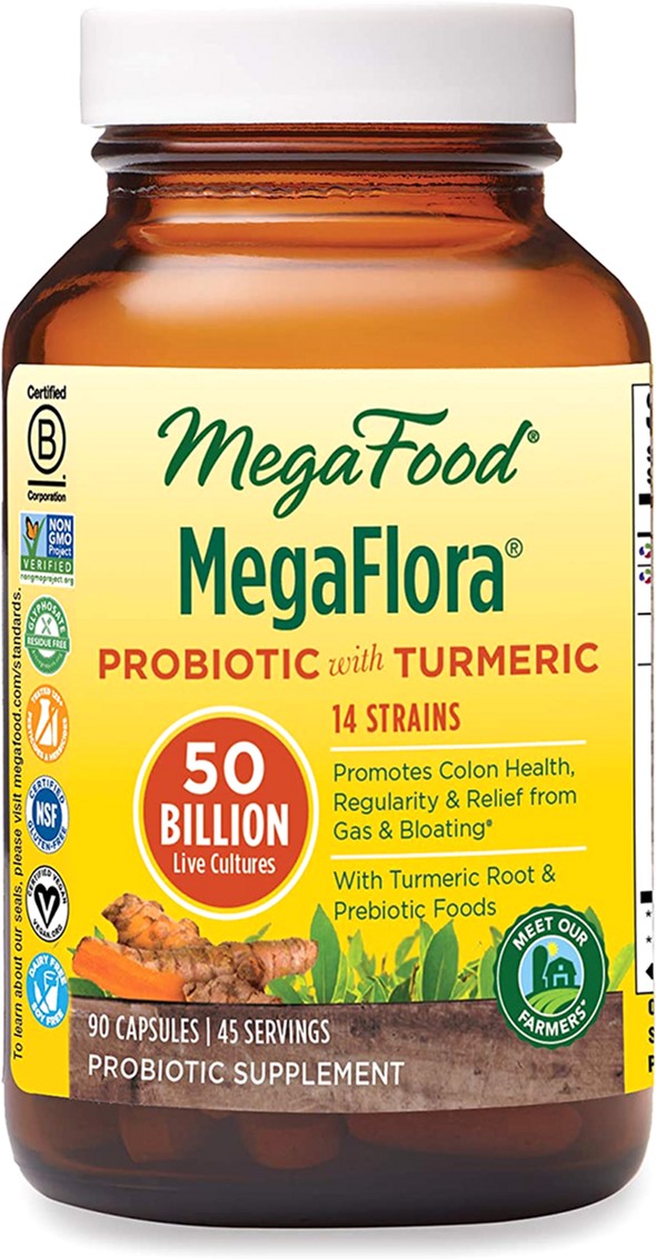 

Пробиотики MegaFlora Probiotic with Turmeric, Mega Food 60 капсул (51494100233)