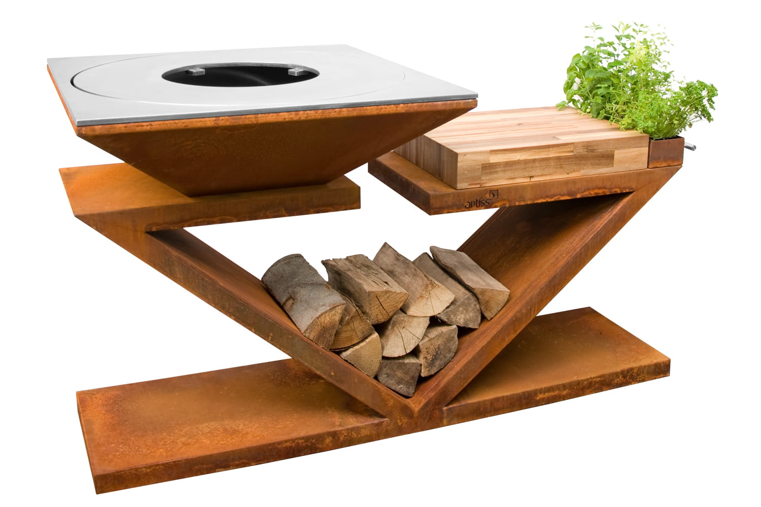 

Ruszt z otworem Artiss G1 corten