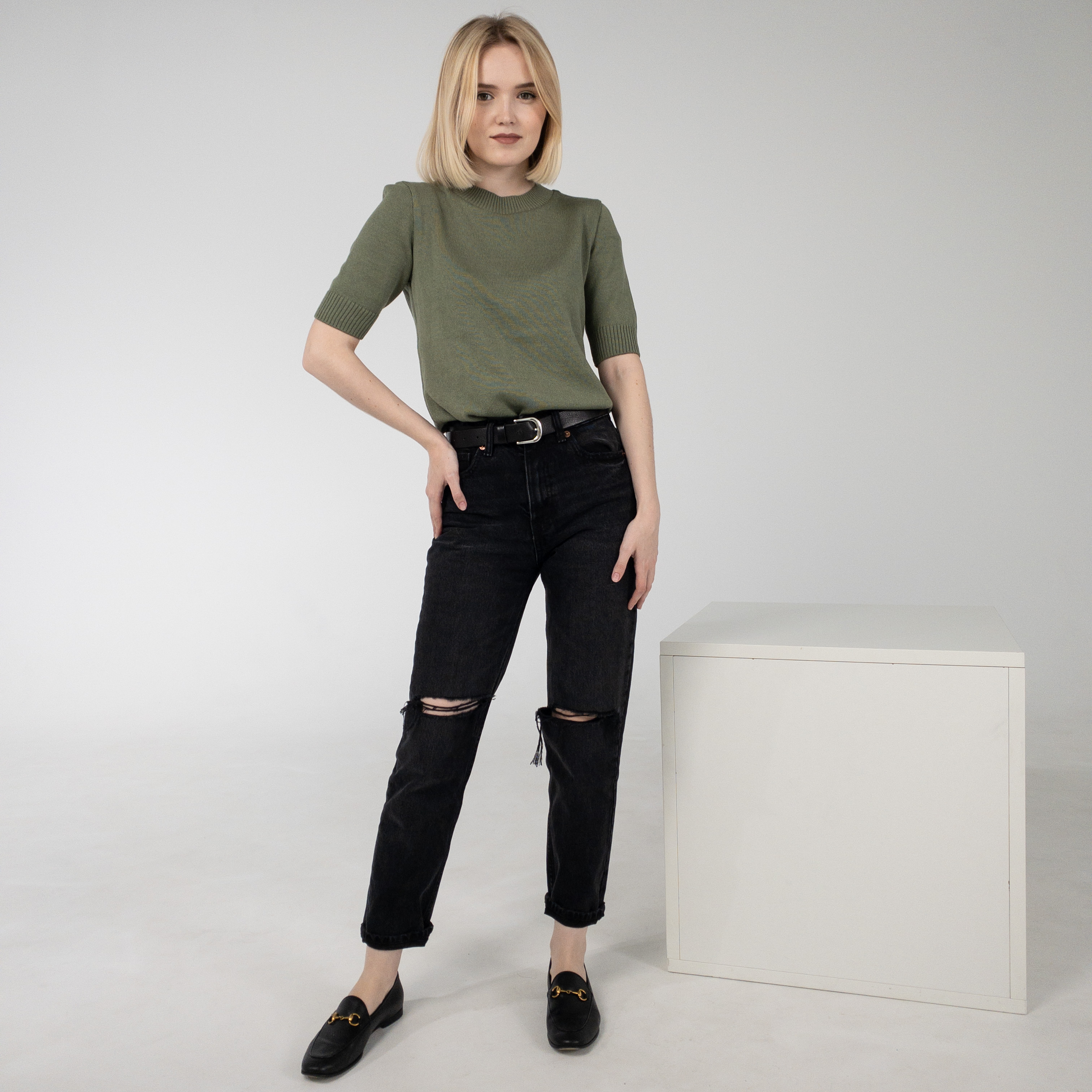 

Кофта Ribrand без горла з коротким рукавом S Хаки