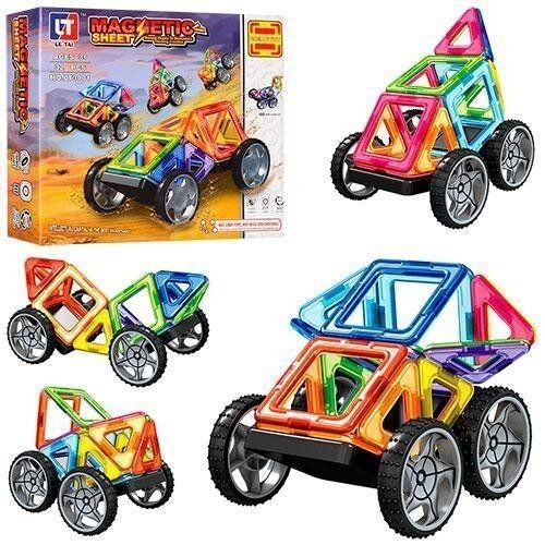 

Развивающий магнитный конструктор 3D Транспорт (машинки) Limo toy Magnistar 32 детали