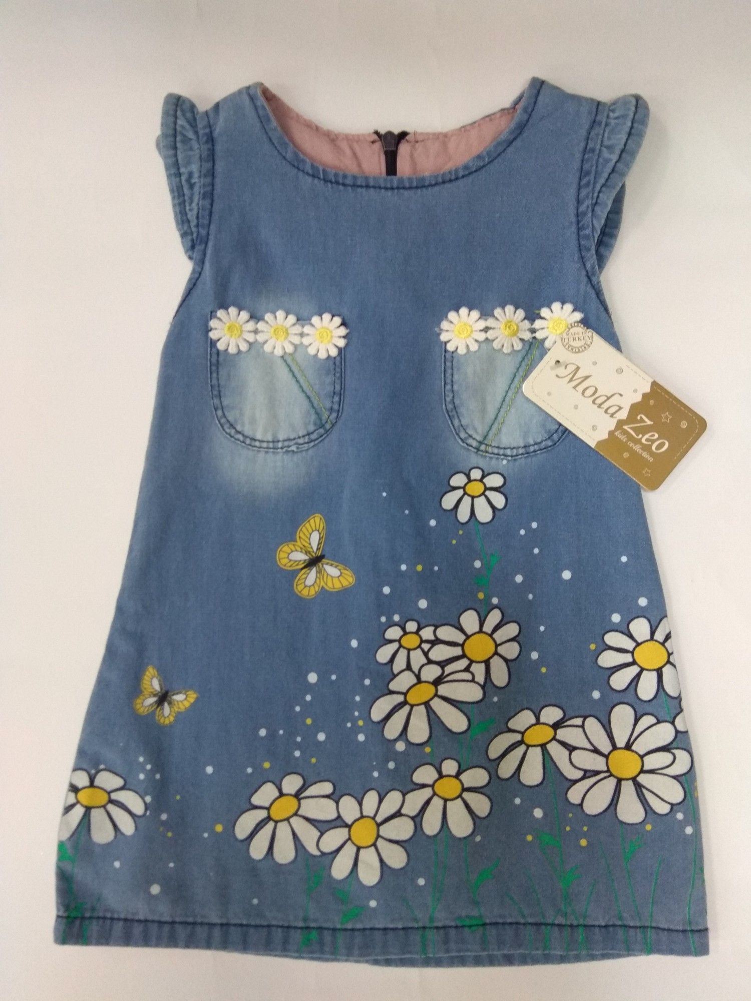 

Сарафан джинсовый для девочек Moda Zeo 98 см джинс вышивка цветы