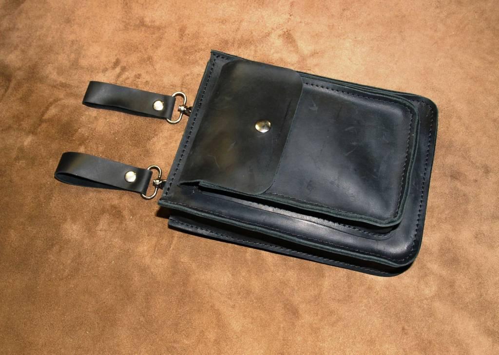 

Небольшая кожаная сумка на ремень Meinbag smart черная
