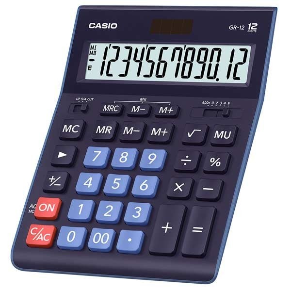 

Калькулятор настольный Casio 12 разрядный 209 * 155 * 34.5 мм Синий (GR-12CDG-W-EP)