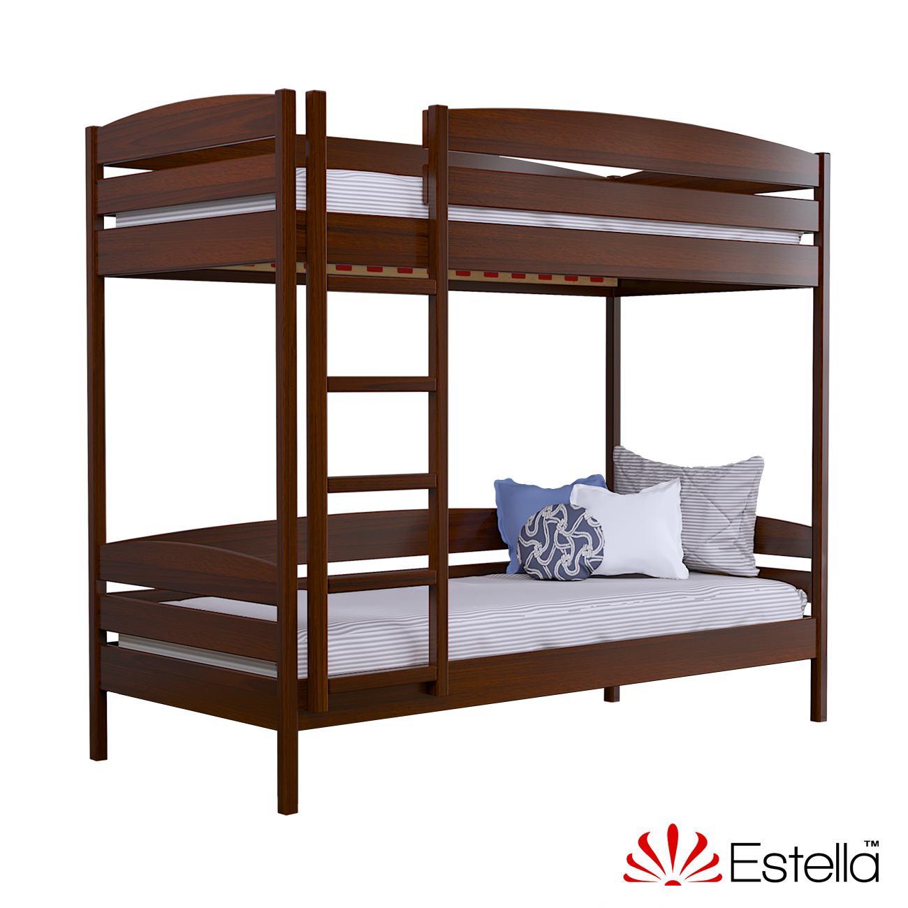 

Двухъярусная кровать Дуэт Плюс без ящиков Estella 90х200 108 - каштан Масив 2Л25
