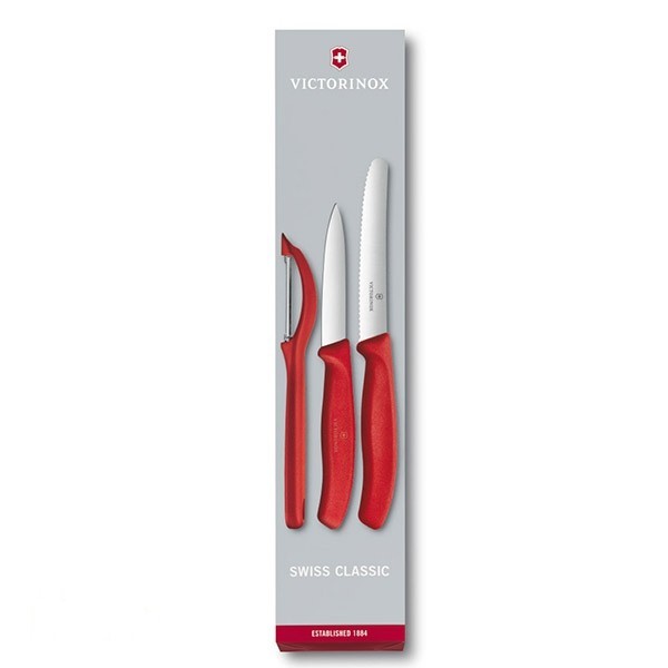 

Кухонный набор Victorinox Swiss Classic Paring Set, 3 ножа с красной ручкой
