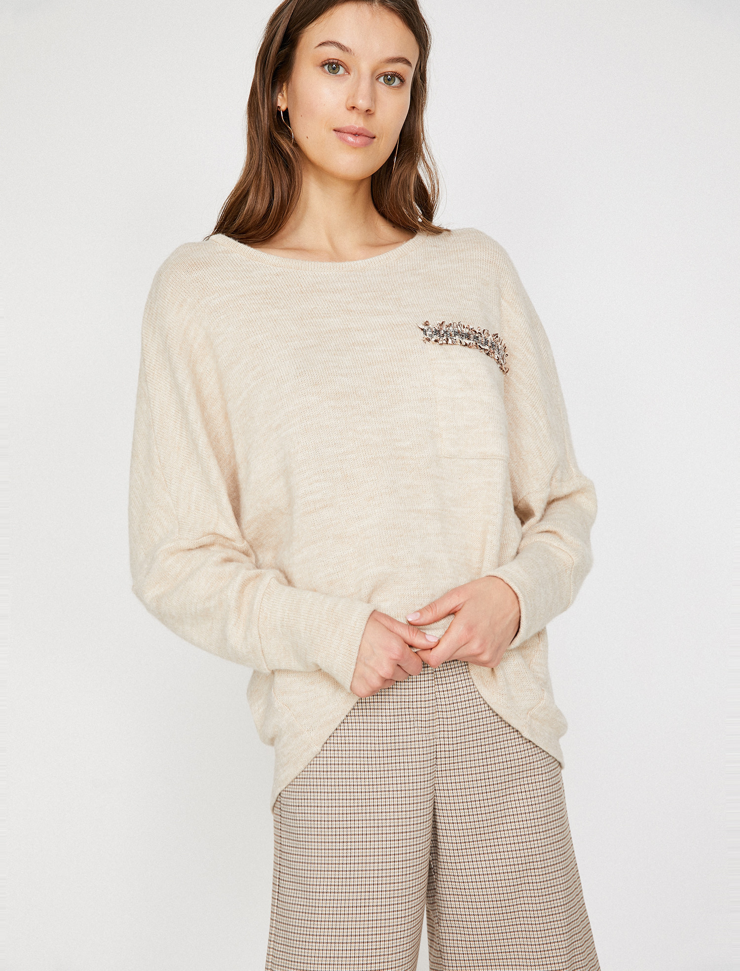 

Джемпер Koton 9KAK13694EK-050  Beige, Джемпер Koton 9KAK13694EK-050 S Beige