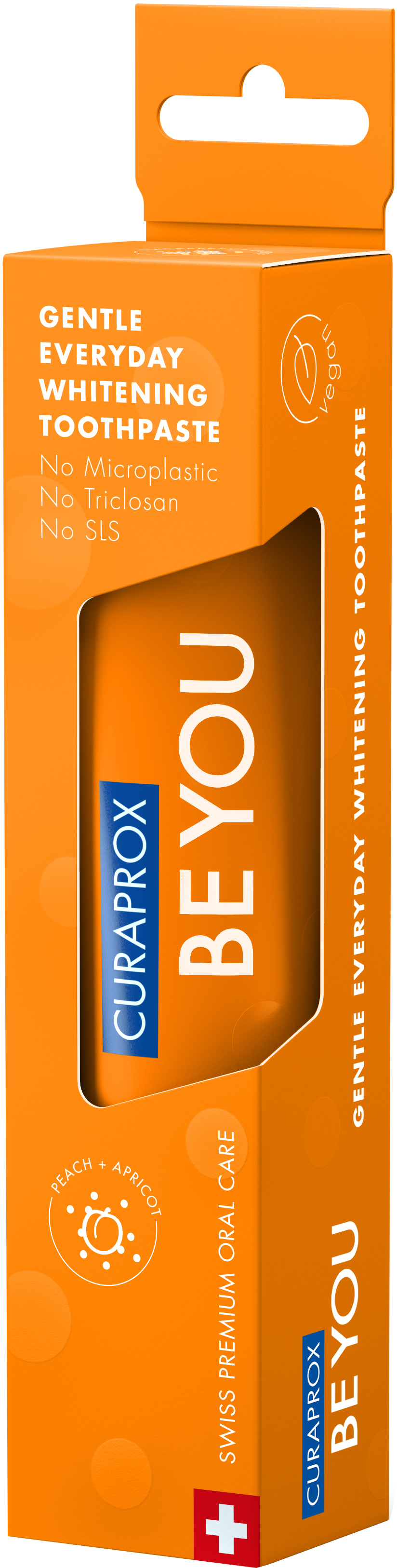 Акция на Зубная паста отбеливающая Curaprox Be You Персик со вкусом персика и абрикоса с ментоловыми шариками 60 мл (7612412429503) от Rozetka UA