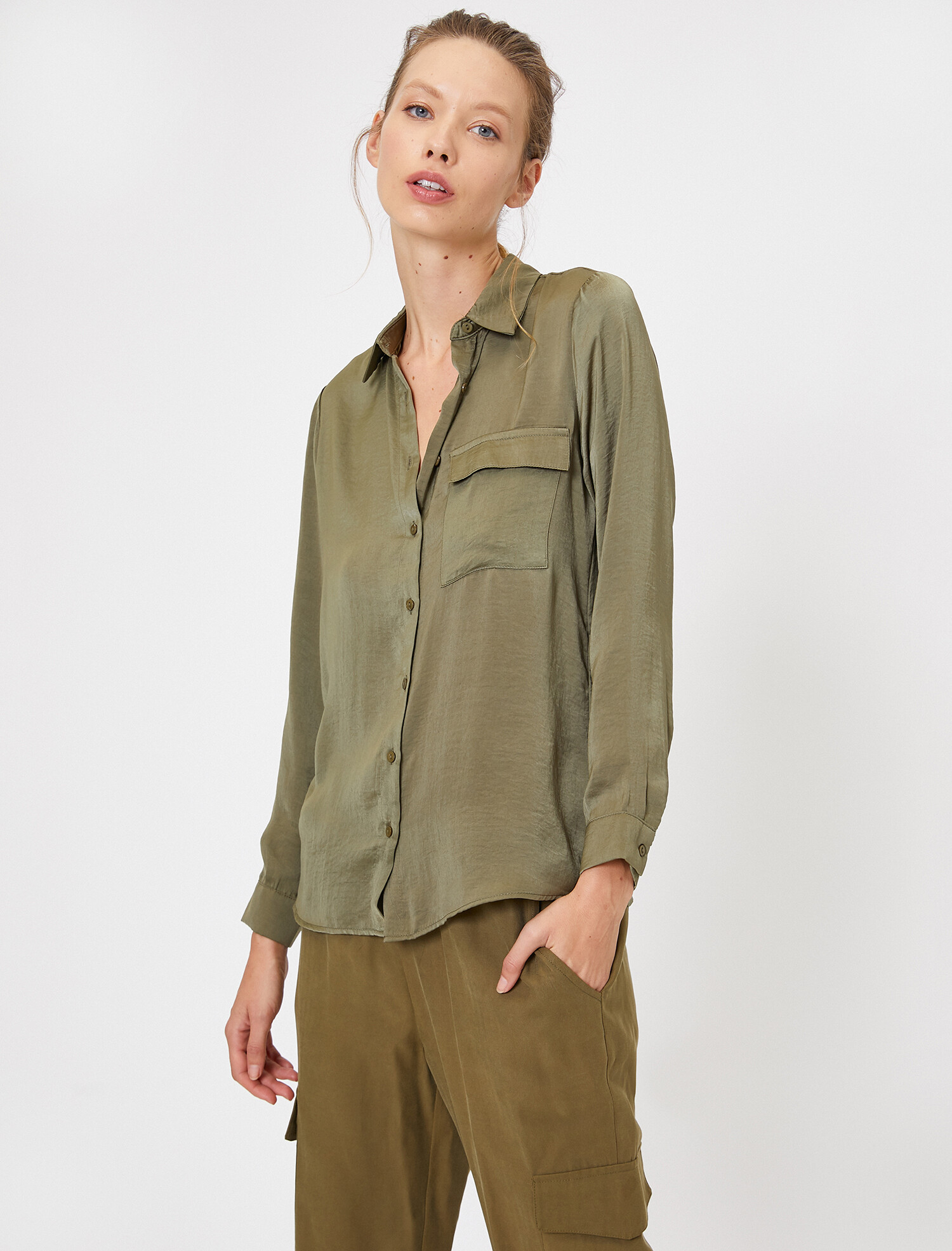

Рубашка Koton 0KAK68406PW-890  Khaki, Рубашка Koton 0KAK68406PW-890 36 Khaki