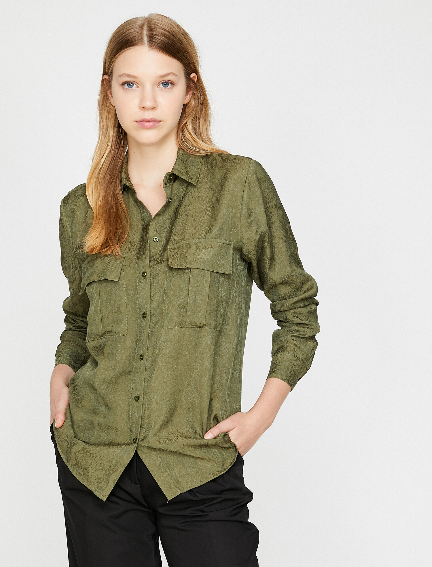 

Рубашка Koton 0KAK66962IW-890 40 Khaki