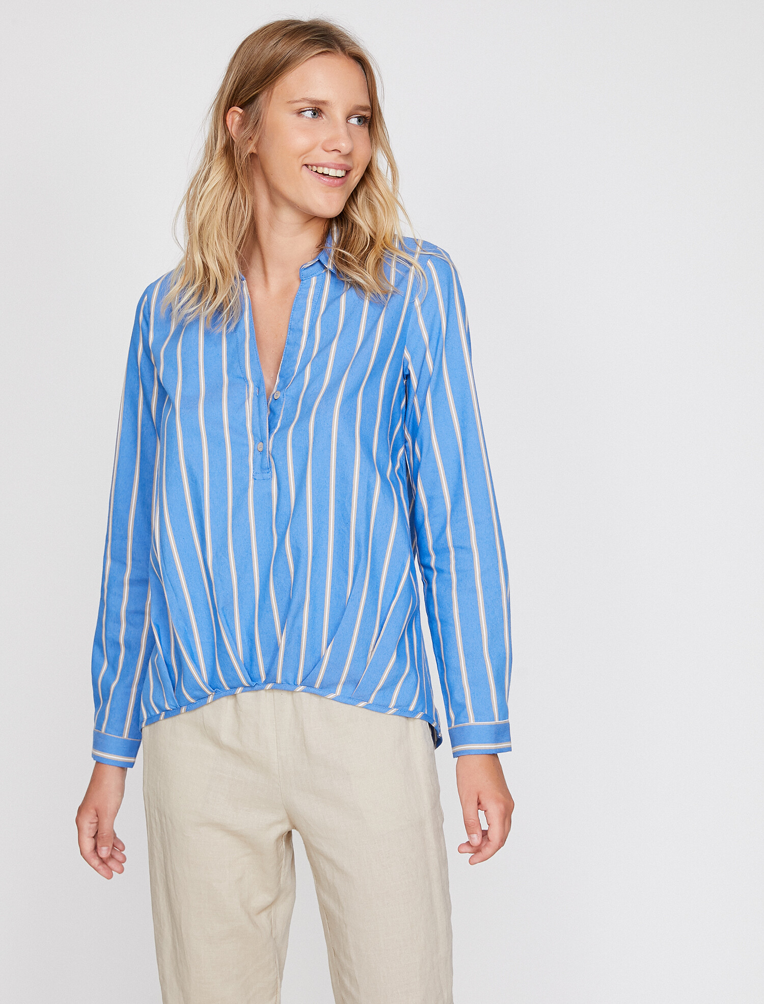 

Блузка Koton 0KAL68682IW-01J 36 Blue Stripe