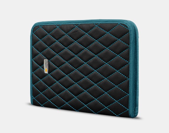 

Органайзер для документов А4 Chevrolet от Carbag Черный с бирюзовой строчкой и бирюзовой окантовкой