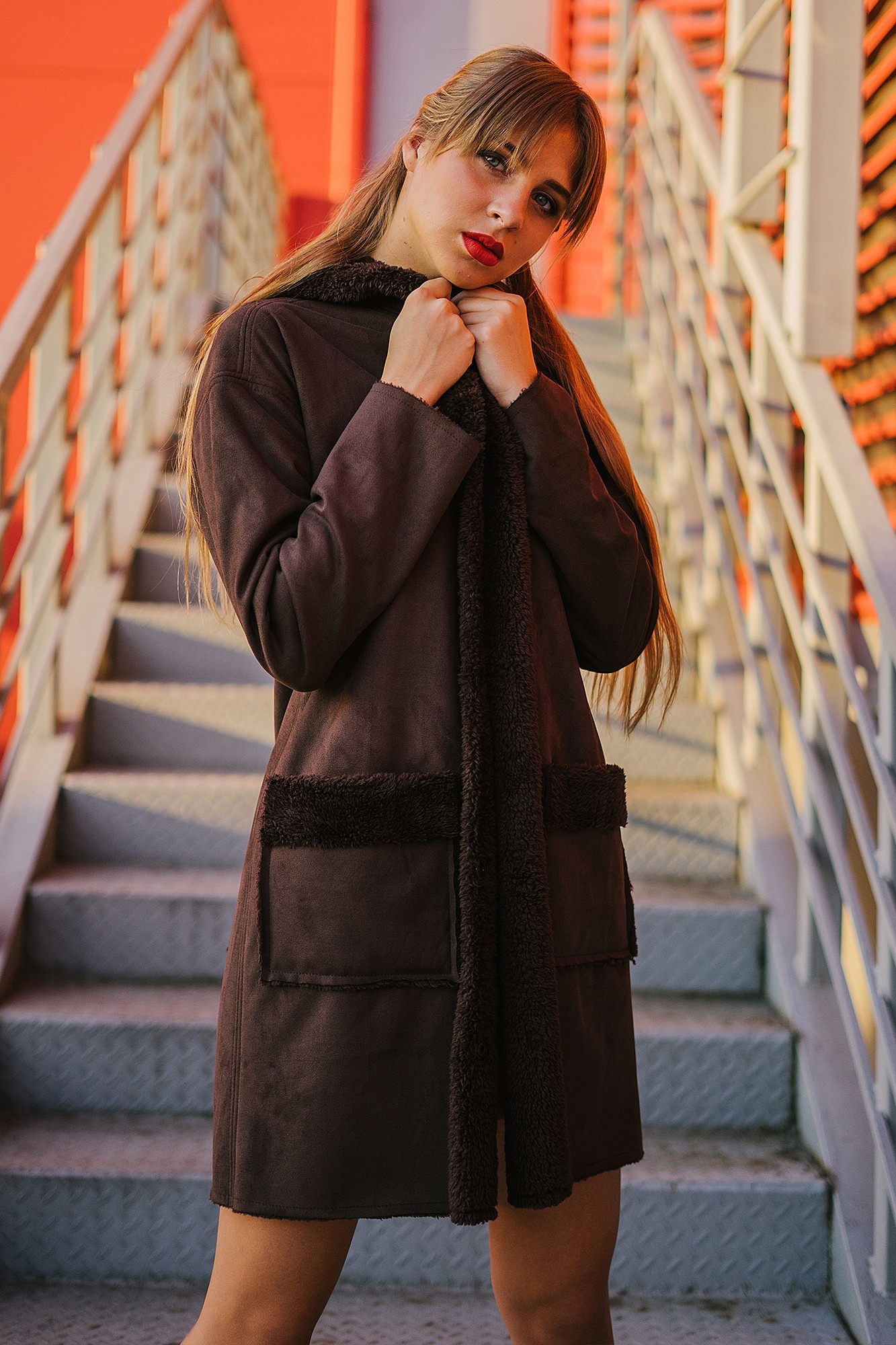 

Дубленка Shamanka Меховой-кардиган коричневый S fw/10/12