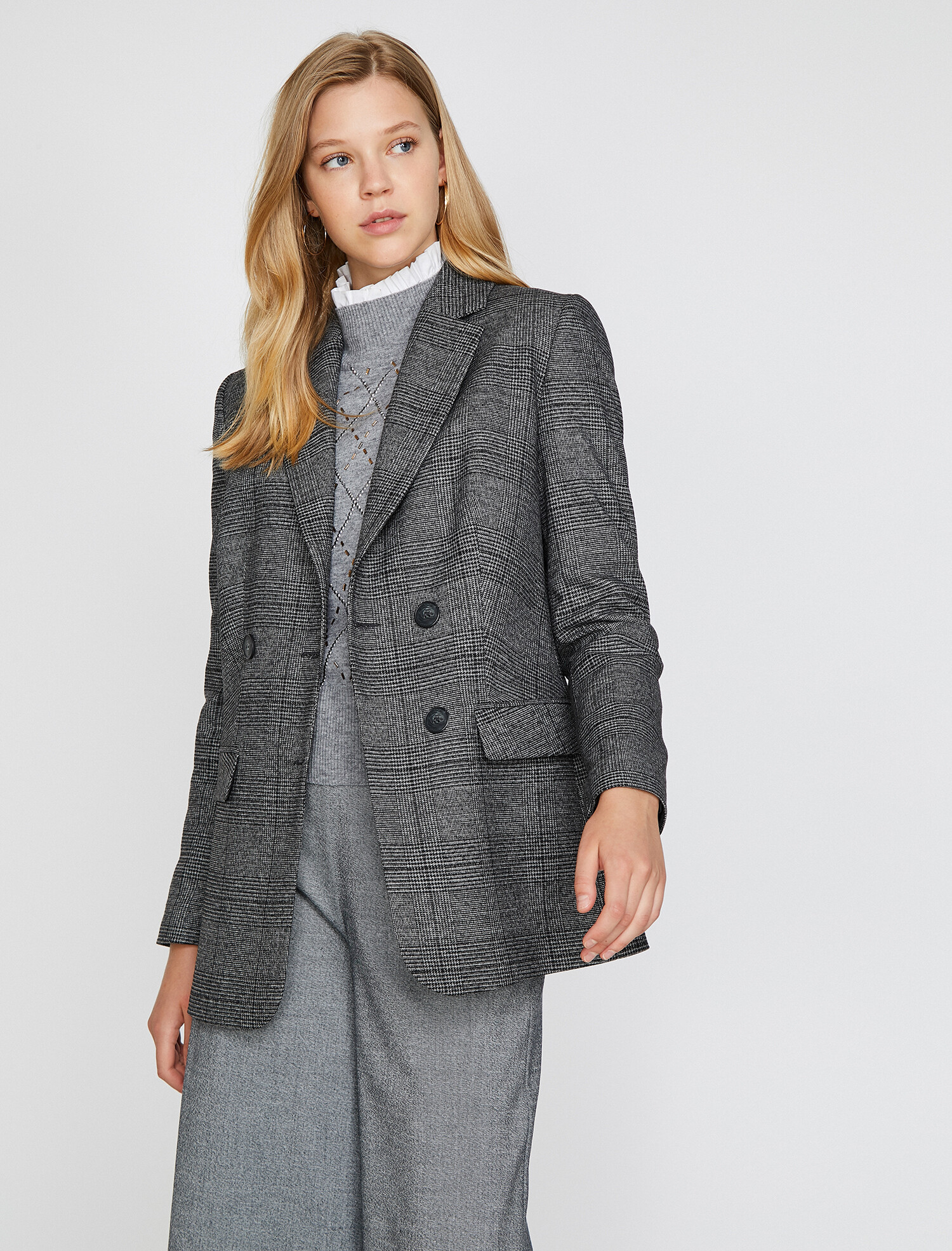 

Пиджак Koton 0KAK52207UW-T21 34 Black Check