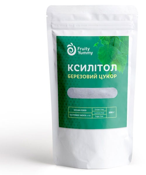 Ксилитол заменитель сахара Fruity Yummy березовый сахар 200 г – купить ...