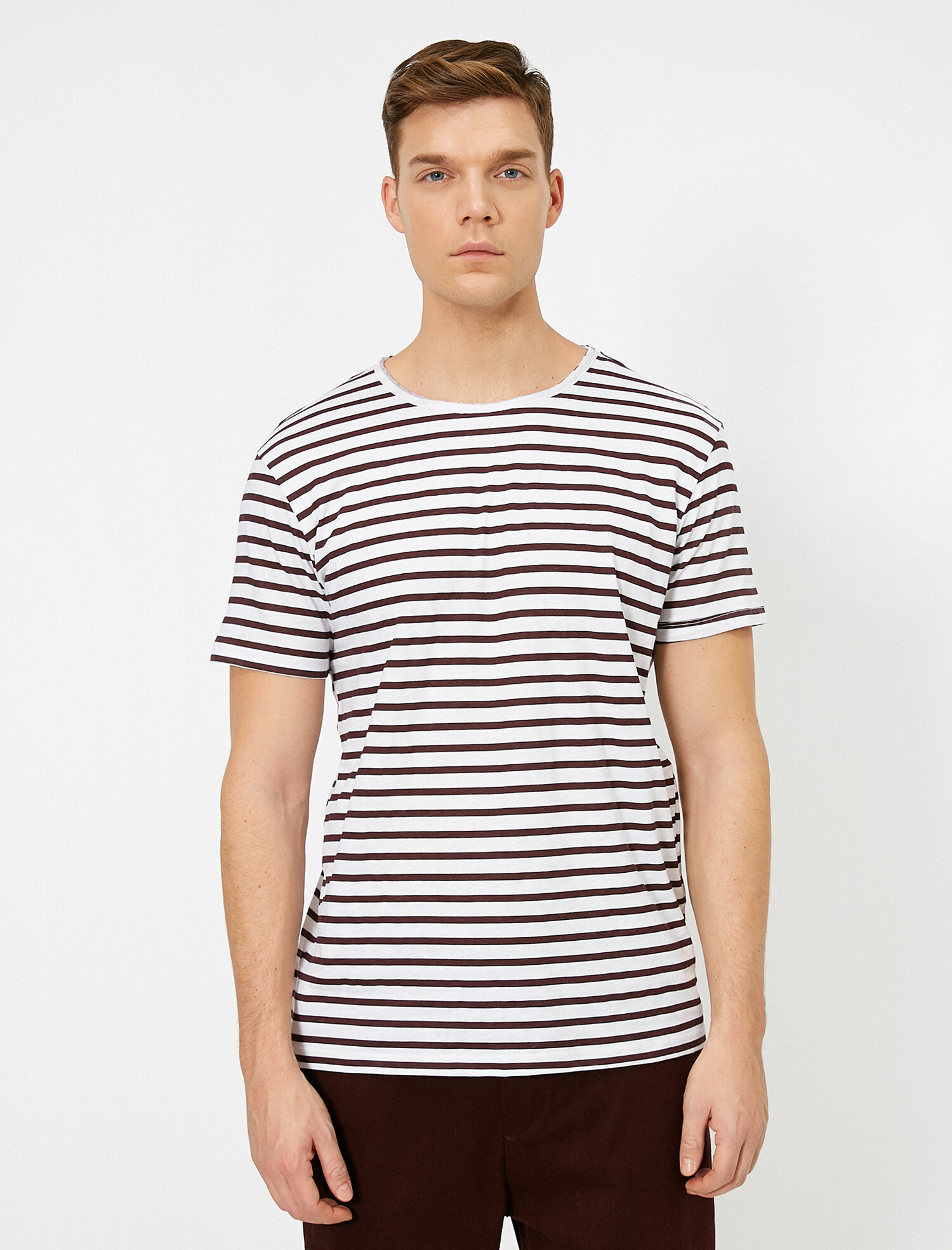 

Футболка Koton 0YAM12041OK S Bordeux stripe