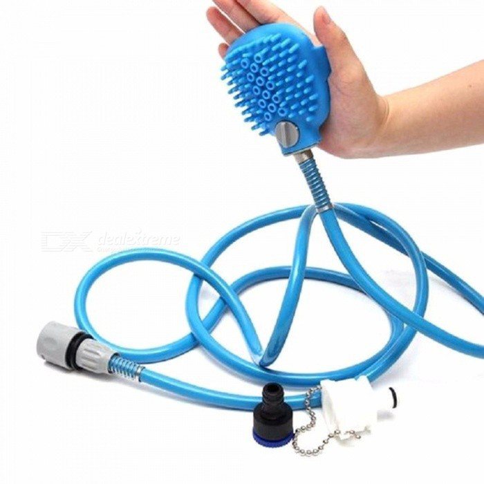 

Перчатка для мойки животных SUNROZ Pet Bathing Tool щетка-душ для собак Синий