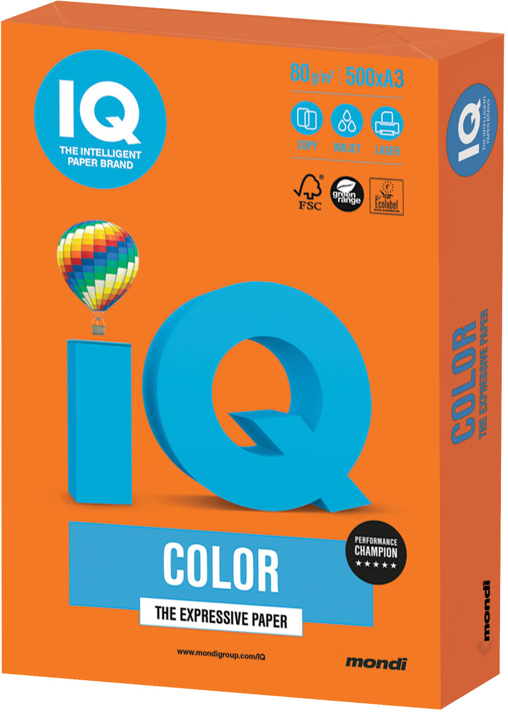 

Бумага офисная IQ Color OR43 A3 80 г/м2 500 листов Оранжевая (9003974400747)