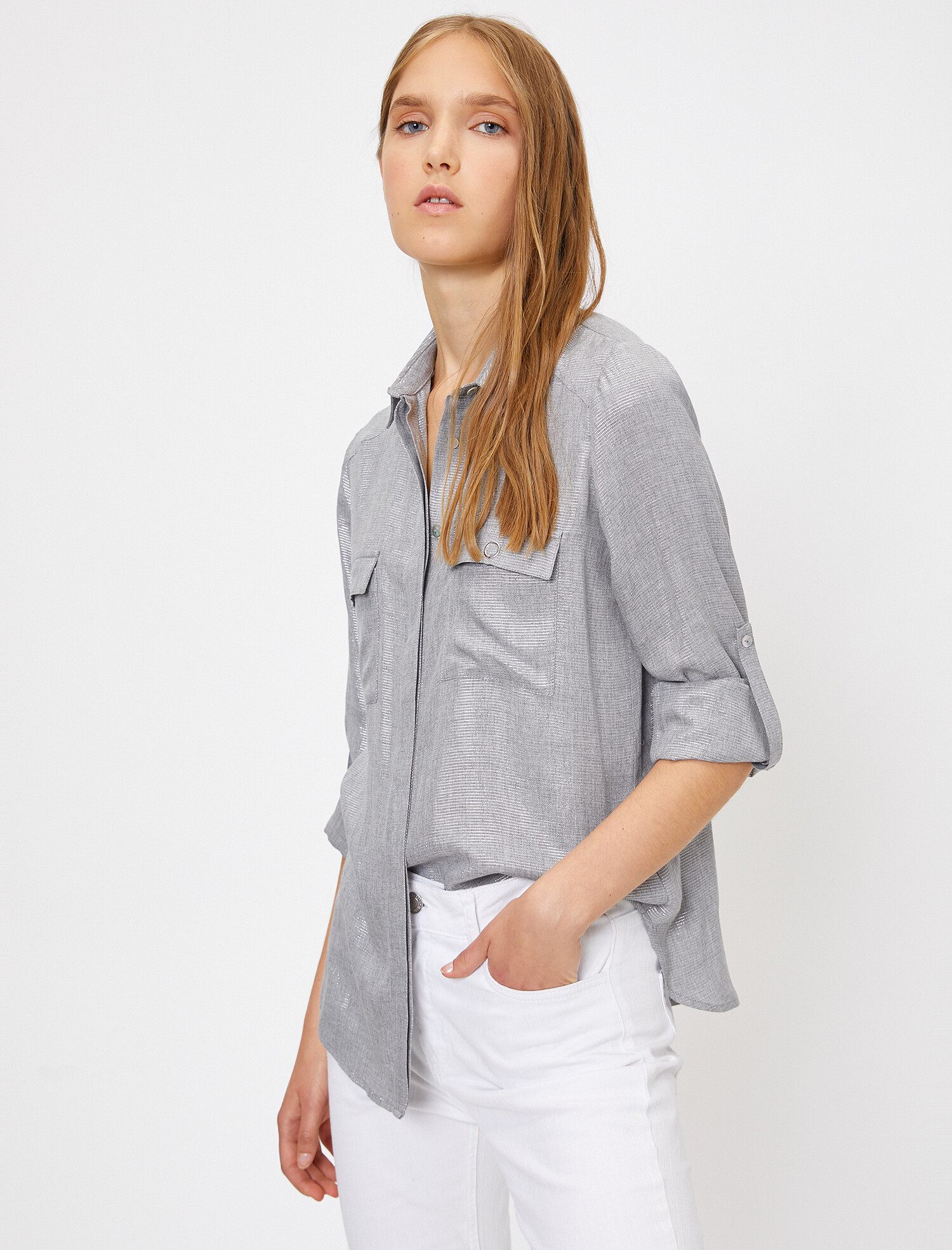 

Рубашка Koton 0KAK68416PW-82A 34 Grey Design