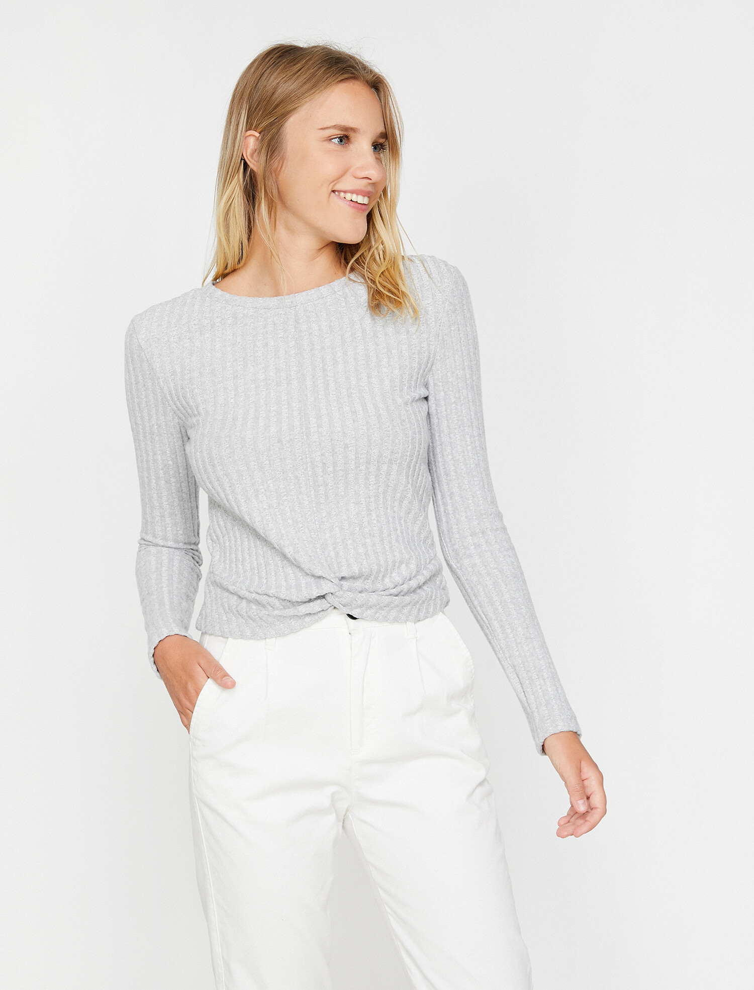 

Лонгслив Koton 0KAL98247IK-027 L Grey
