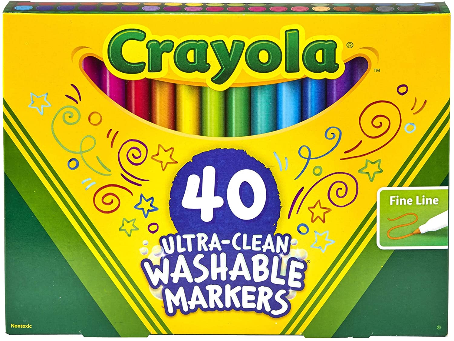 

Разноцветные фломастеры Crayola Ultra Clean Washable Markers 40 шт