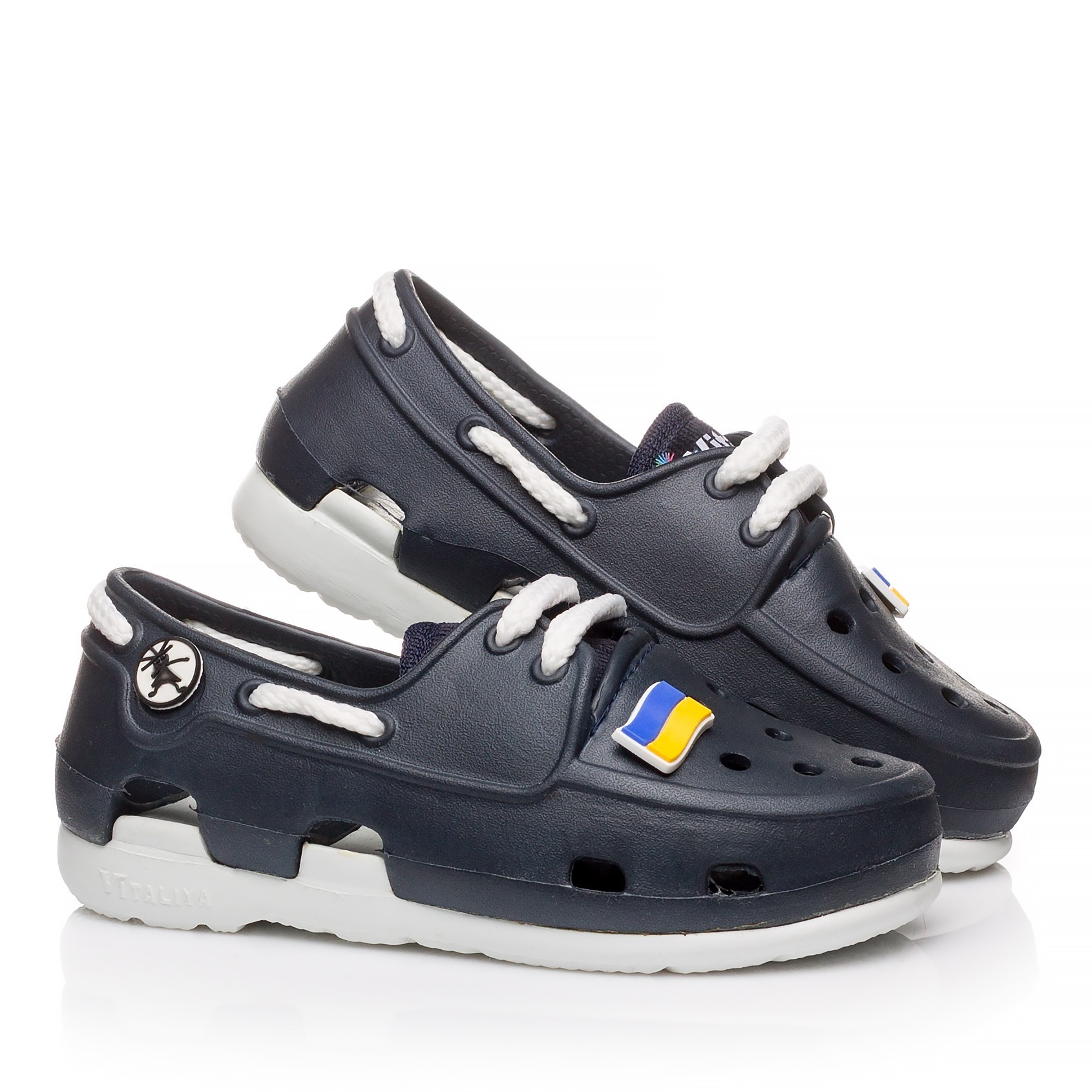 

Мокасины детские Vitaliya 26-27 темно-синие с белым