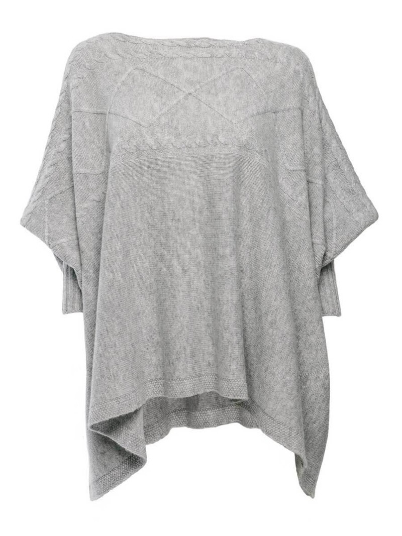 

Пончо Marc & Andre свободного кроя с втачными рукавами One Size Серый Cashmere Blend A7-00CH106