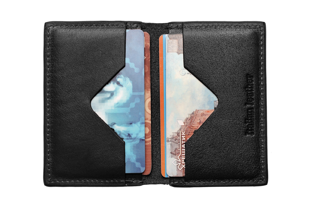 

Кардхолдер Grande Pelle cartolina 100х65х10 мм глянцевая кожа черный