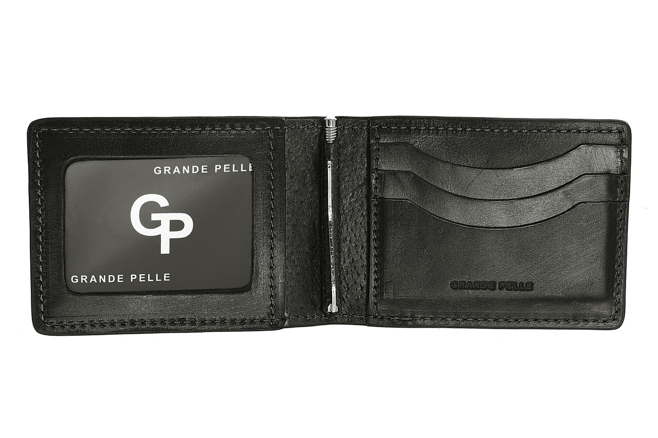 

Зажим Grande Pelle 110х70 мм глянцевая кожа черный