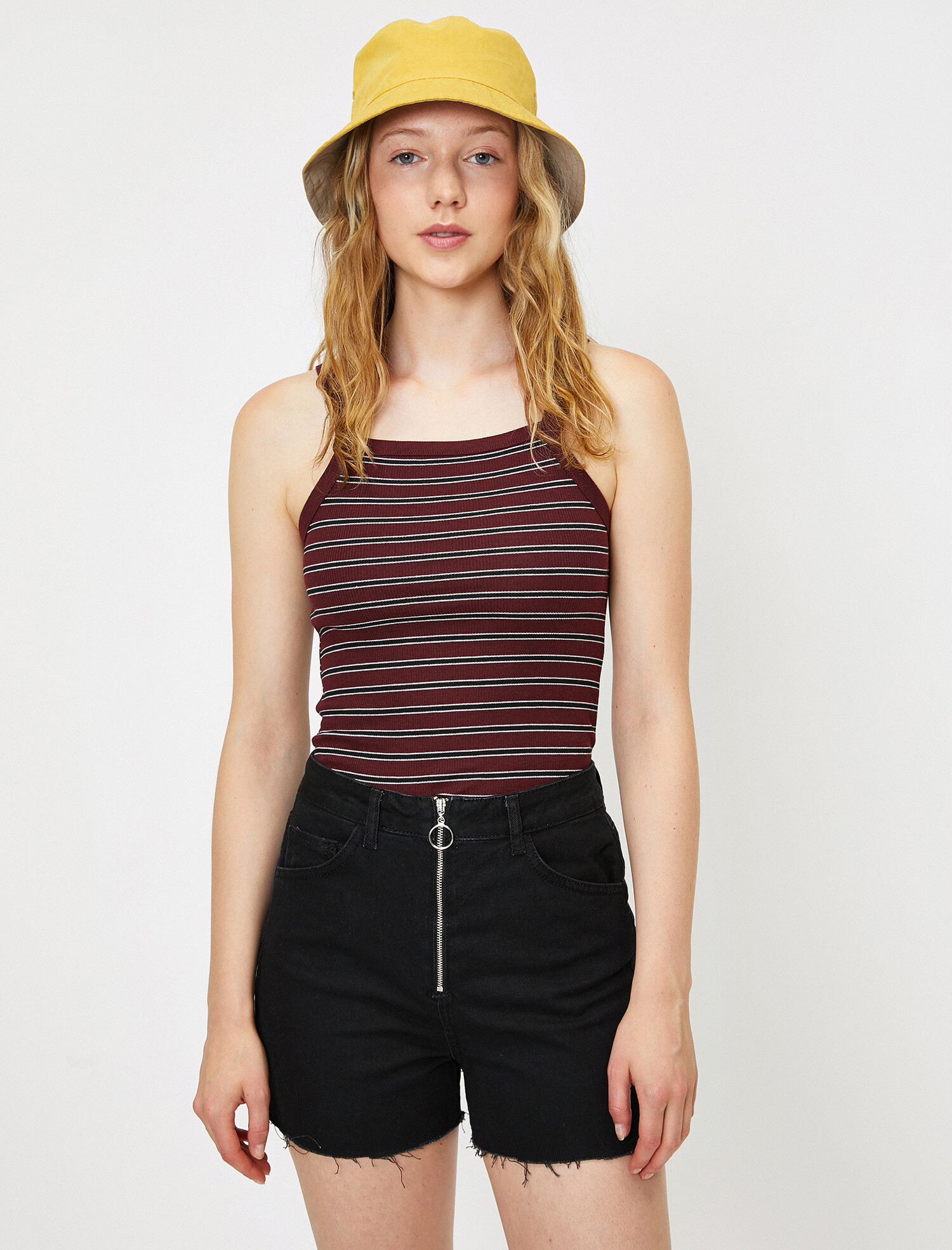 

Майка Koton 9YAL38092IK-V29 M Bordeux Stripe