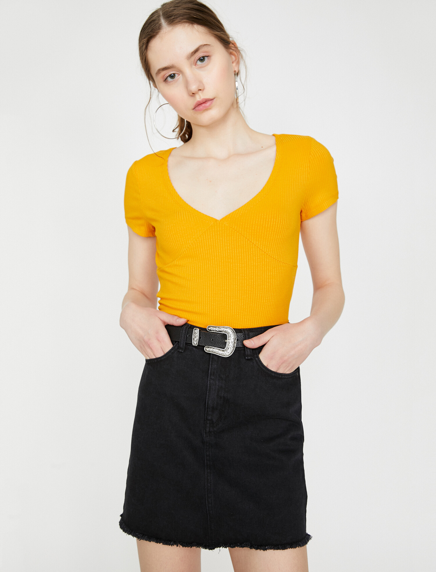 

Футболка Koton 9YAL18405OK-192  Mustard, Футболка Koton 9YAL18405OK-192 L Mustard