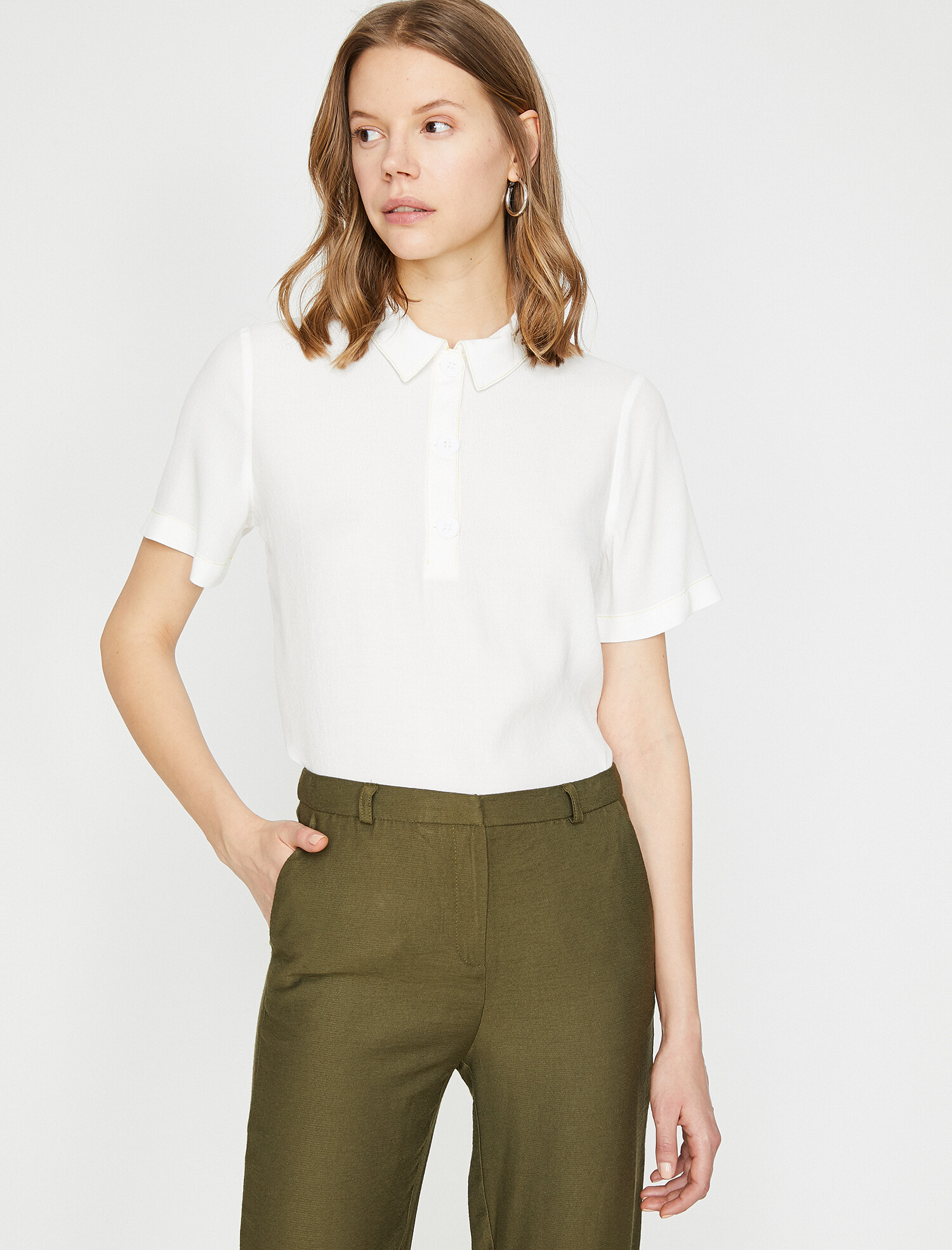 

Поло Koton 9YAK68670PW-001 36 Off White