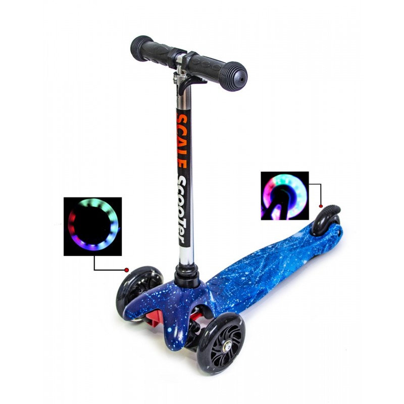 

Детский трехколесный самокат Best Scooter MINI Space 120 мм светящиеся колеса