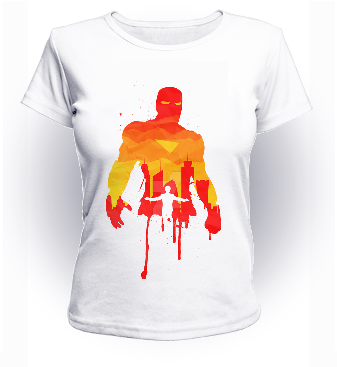 

Футболка женская GeekLand Железный Человек Iron Man orange Аrt IM.01.008 (FU21IM.01.008/girl-152)