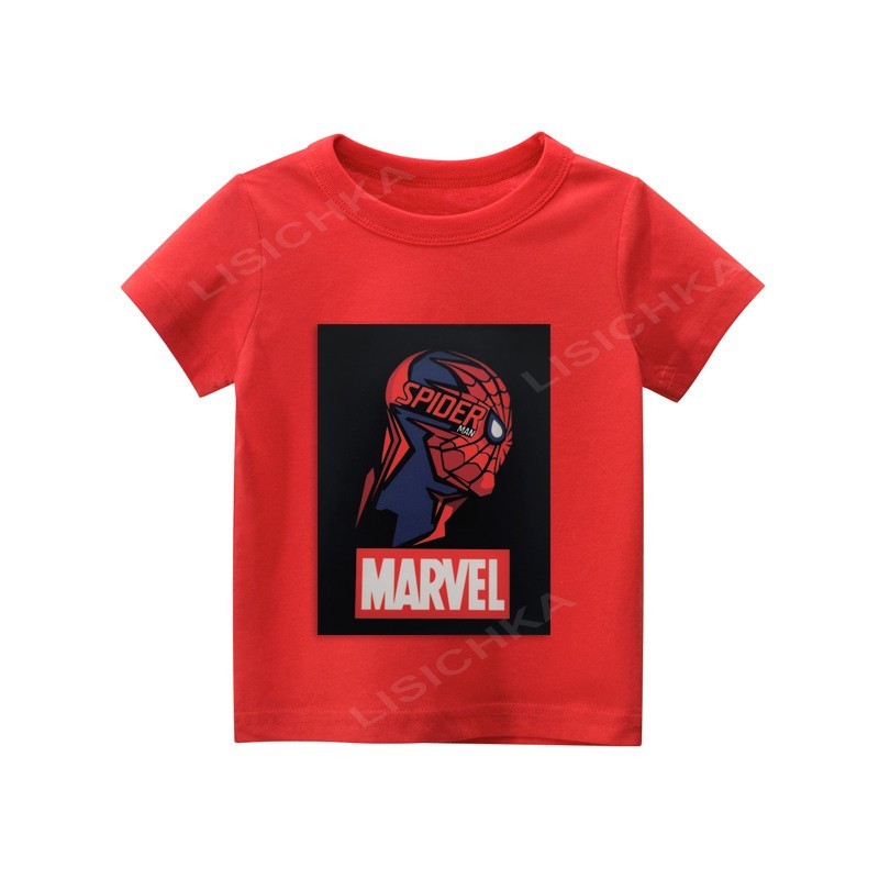 

Футболка Foxstyle, человек паук на черном, Spider man, 122-128см, красная