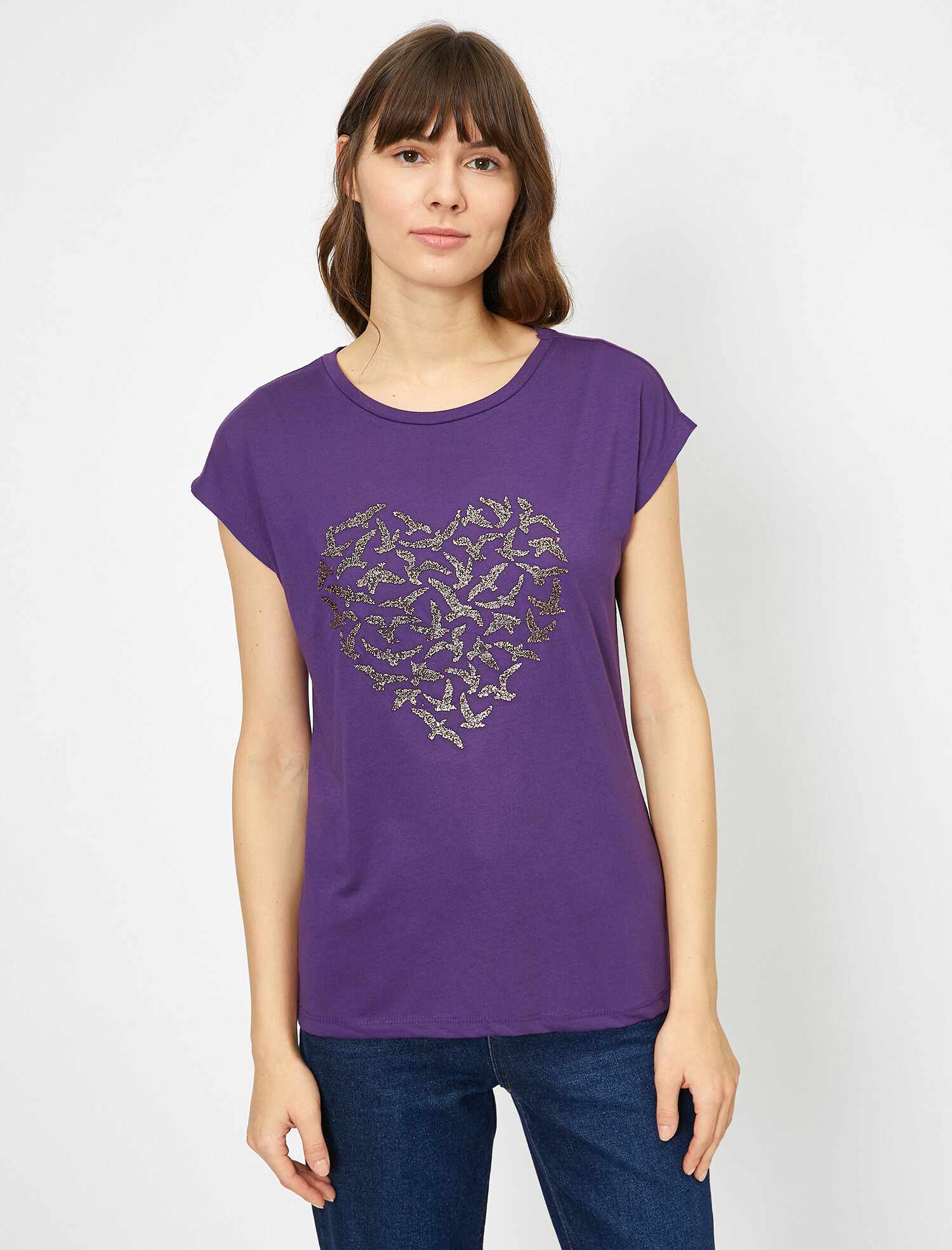 

Футболка Koton 0KAK13871OK-346  Purple, Футболка Koton 0KAK13871OK-346 L Purple