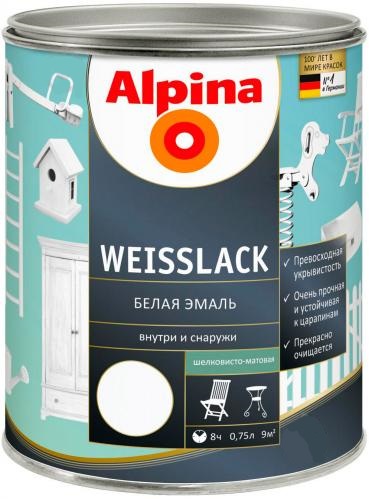 

Эмаль Alpina Aqua Weisslack глянцевая Baza 1 Белая колеруется в любой цвет 0.75 л (alp_910898)