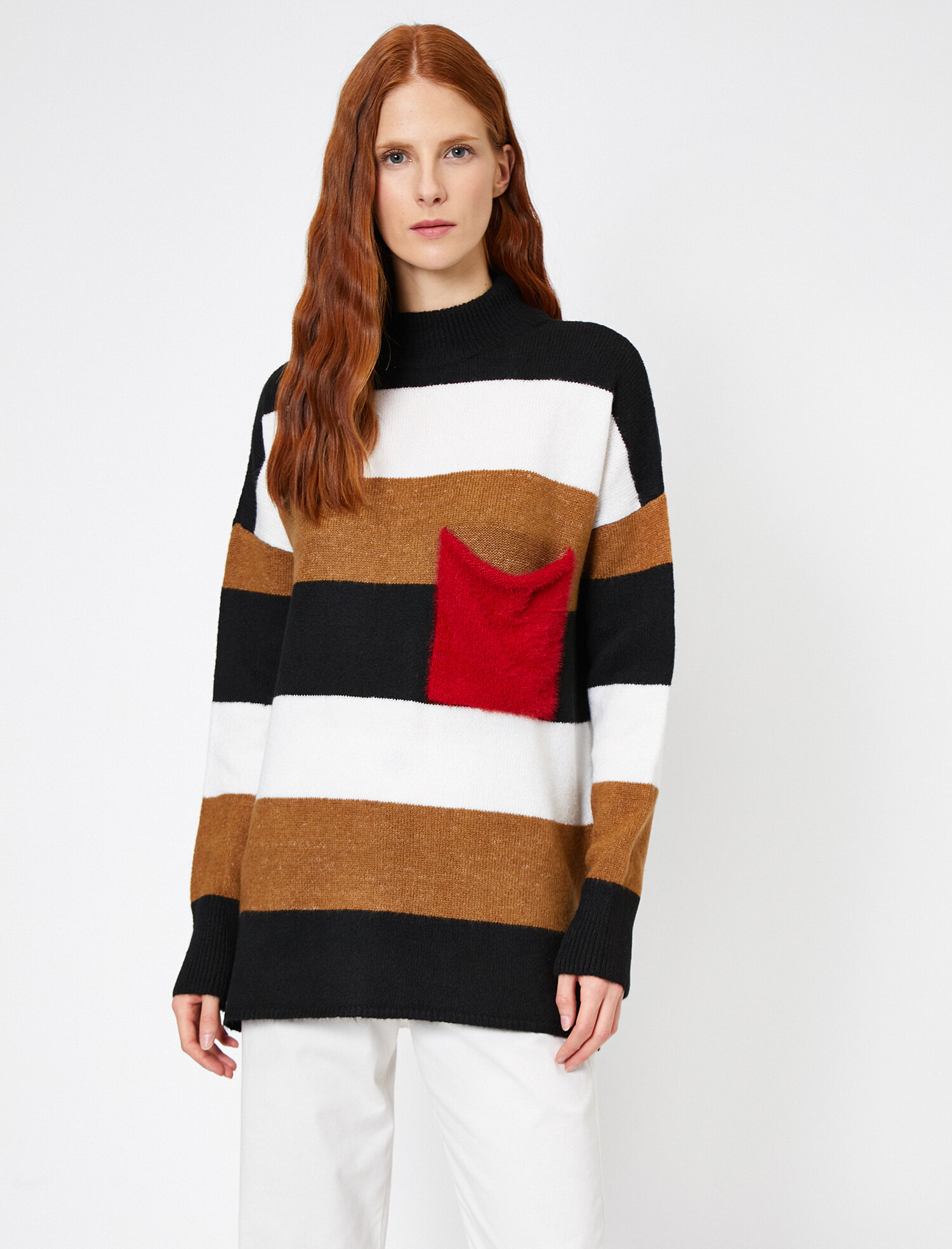 

Джемпер Koton 0KAK93506OT-40V S Camel Stripe