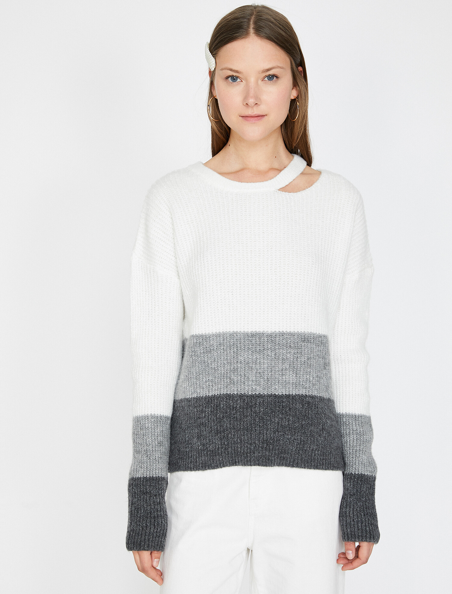 

Джемпер Koton 0KAK93755YT-91O M Off White Stripe