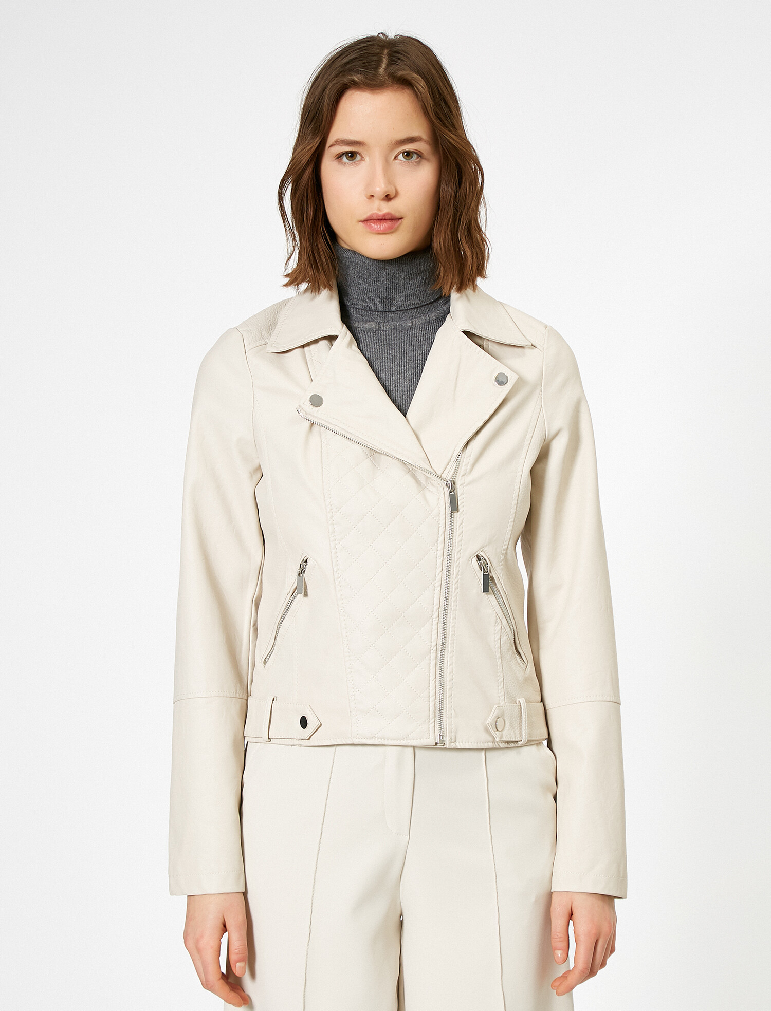 

Куртка из искусственной кожи Koton 0YAK23833OW-050 38 Beige
