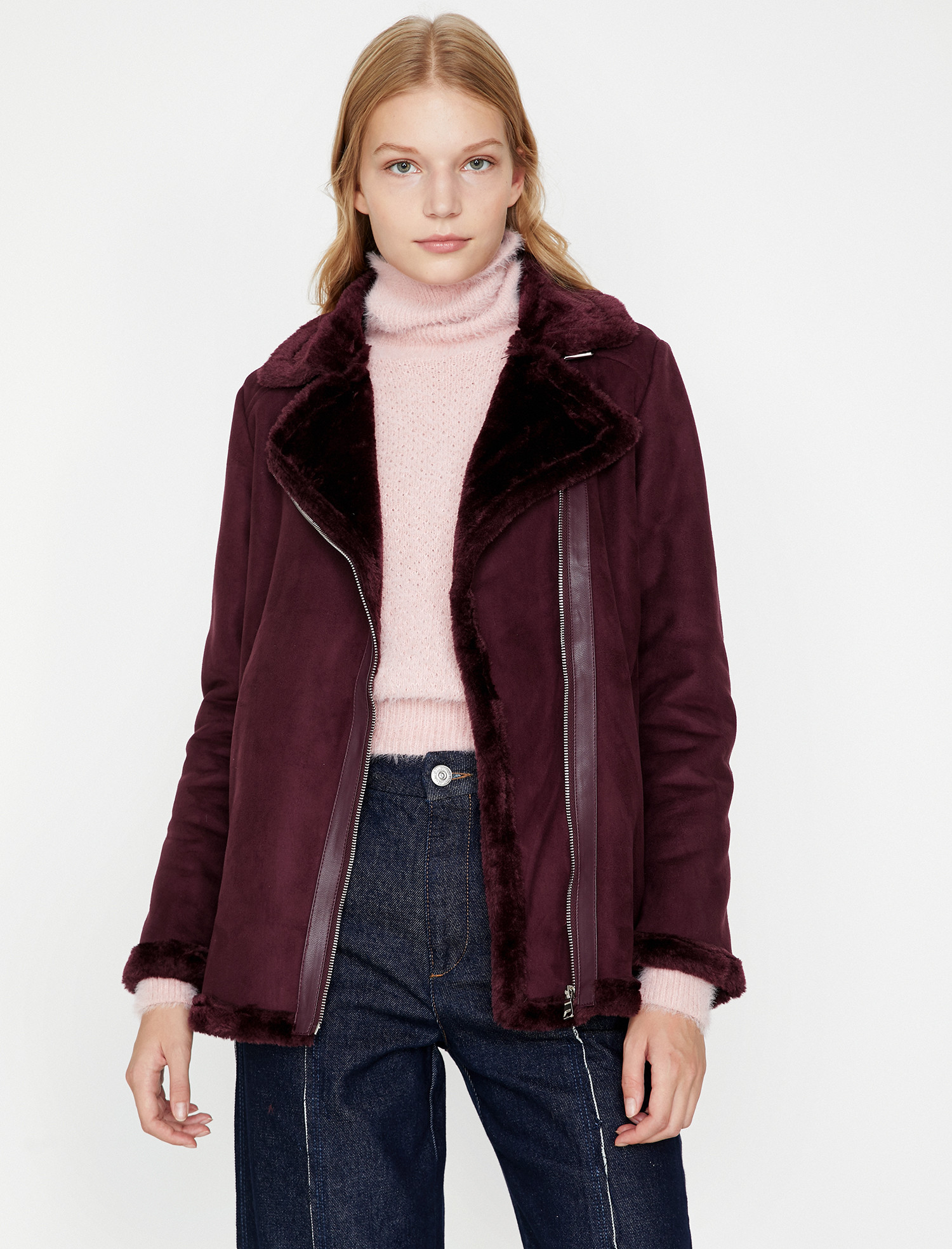 

Дубленка Koton 9KAK06570OW-485 42 Bordeux
