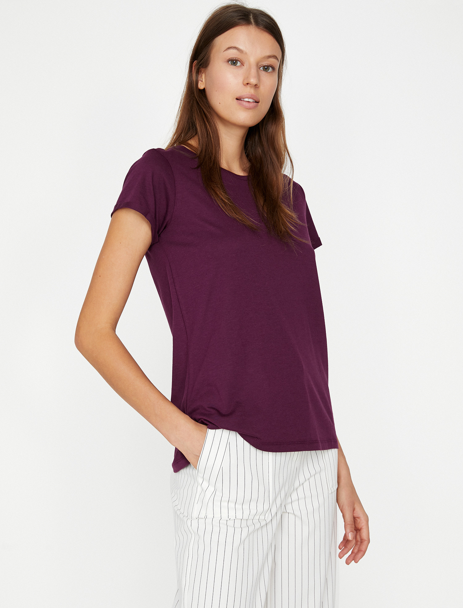 

Футболка Koton 9KAK12080OK-376  Aubergine, Футболка Koton 9KAK12080OK-376 S Aubergine
