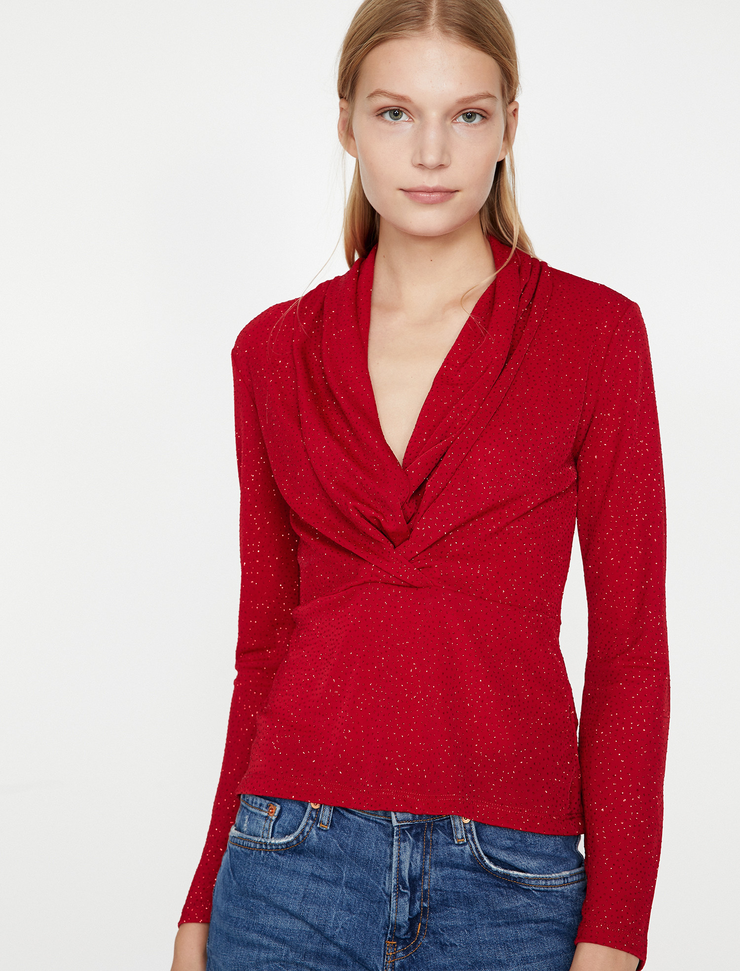 

Лонгслив Koton 9KAK34088FK-420 S Red