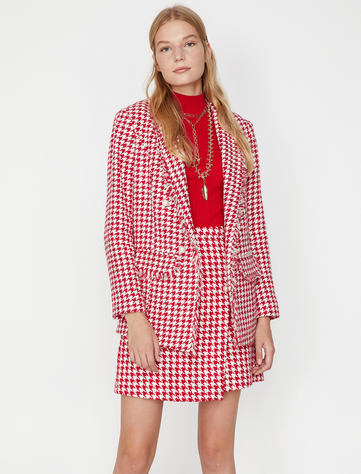 

Пиджак Koton 9KAK52703UW-05T 34 Red Check