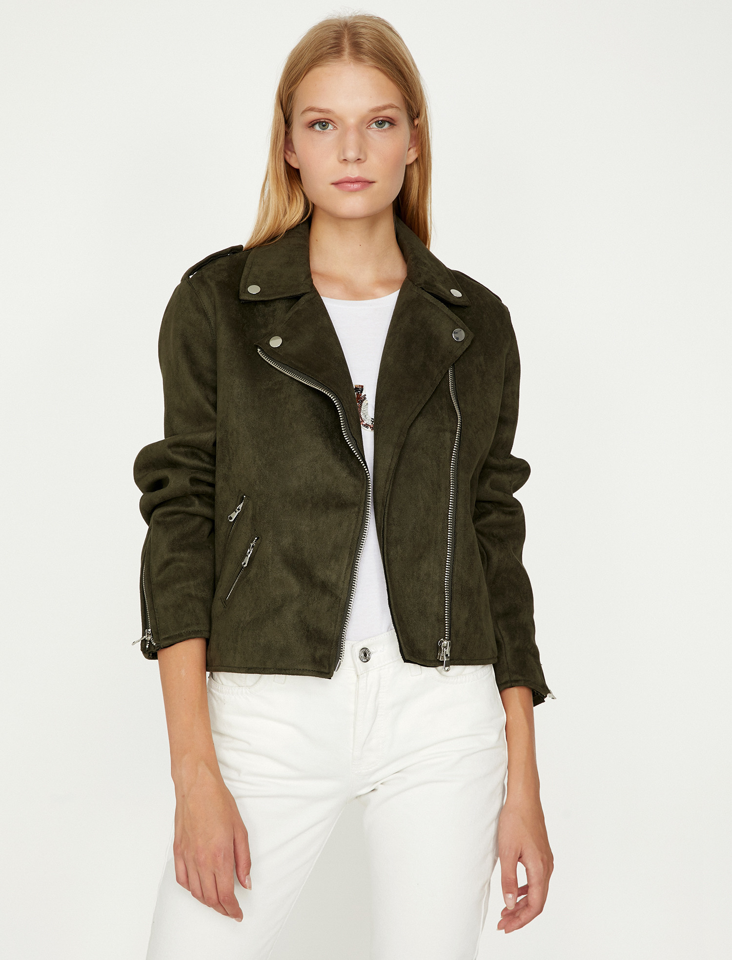 

Куртка из искусственной замши Koton 9KAK53972QW-801 36 Khaki
