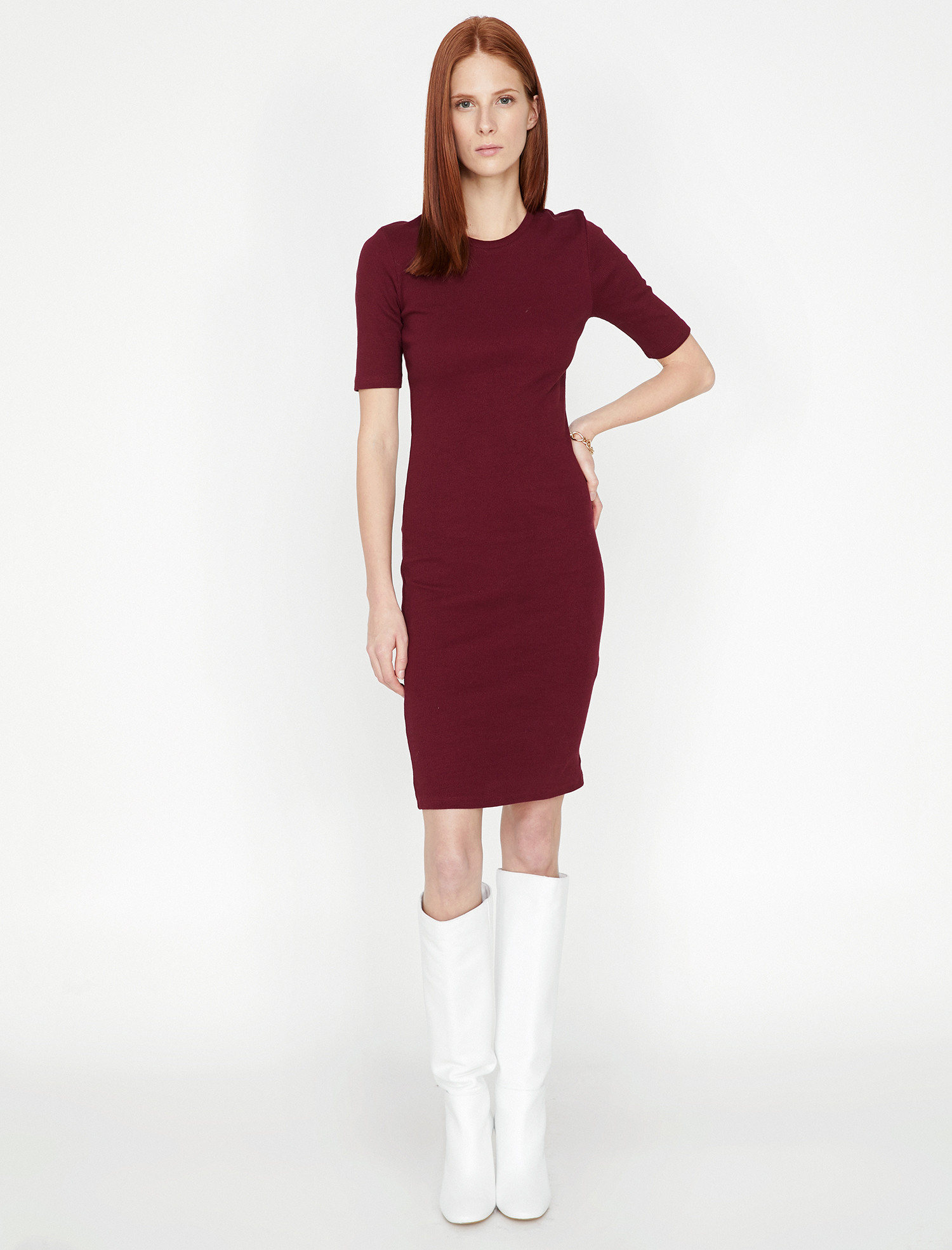 

Платье Koton 9KAK83323GK-477  Bordeux, Платье Koton 9KAK83323GK-477 XL Bordeux