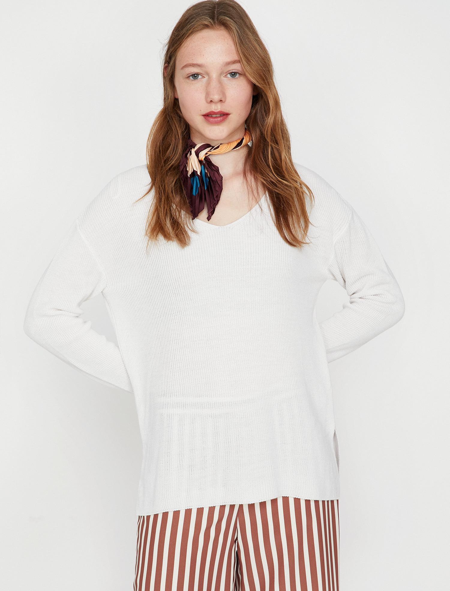 

Пуловер Koton 9KAK92980HT-001 XL Off White