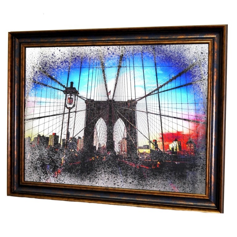

Картина на зеркале Seaps X8. BROOKLYN BRIDGE №1034 в бронзовой багетной раме 95х75 см