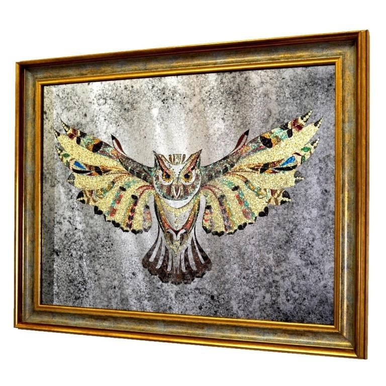 

Картина за зеркалом с камнями и кристаламиSeaps X8 Crystal Owl. Кристальная сова №3316
