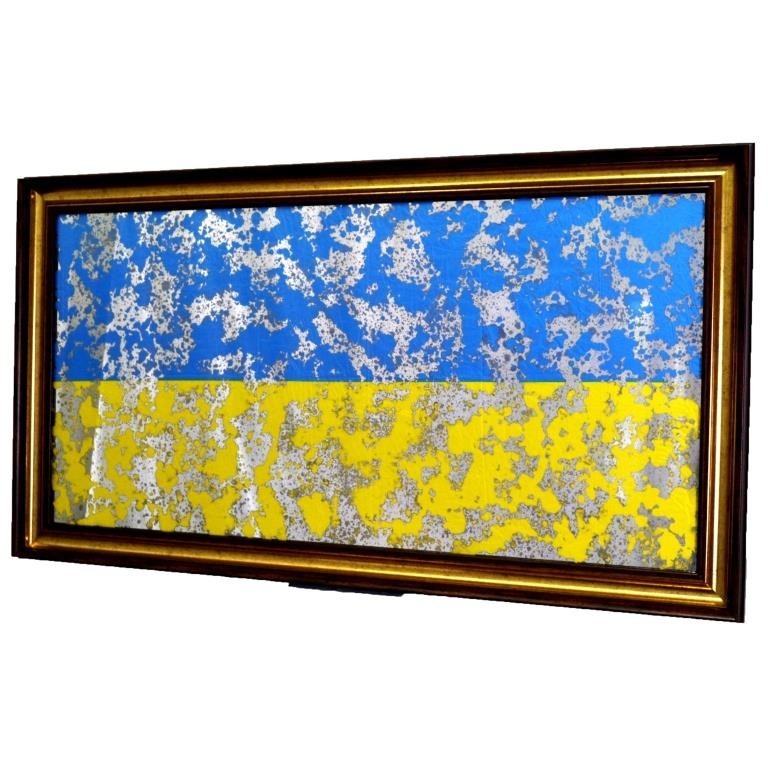 

Картина на зеркале Seaps X9 Флаг Украины UKRAINIAN FLAG. № 4013 в раме 134х74 см